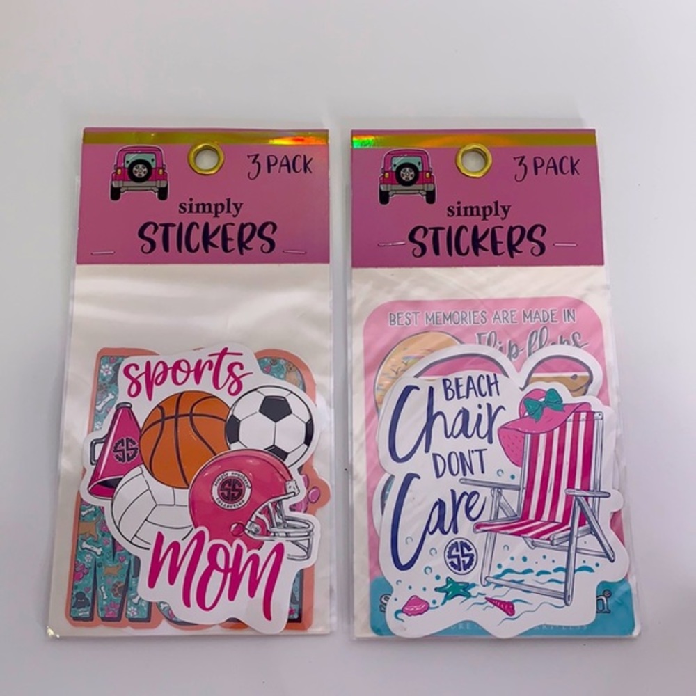 New (2) sets of 3 pls each stickers